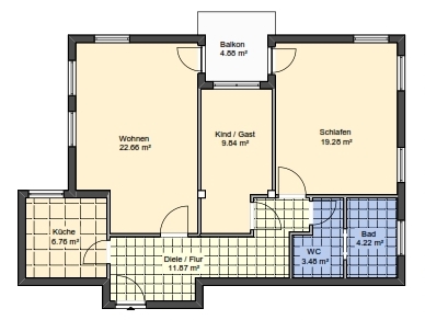 BEZUGSFREI: Attraktive 3-Zimmer-Wohnung mit Sonnen-Loggia und Blick ins Grüne