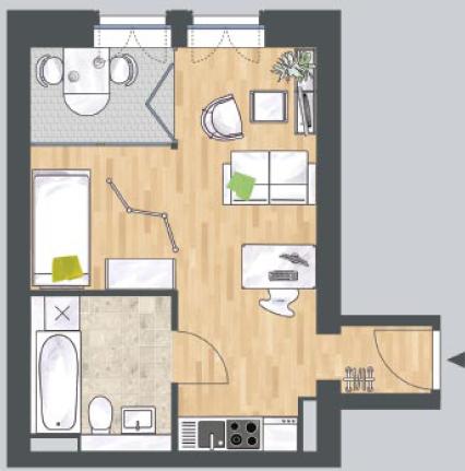 BEZUGSFREI! “Grand Palais du Lion”: Exclusives Studio-Loft mit sonnigem Wintergarten