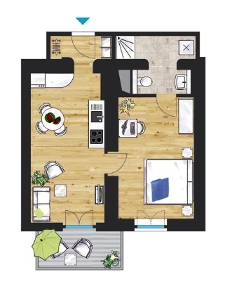 BEZUGSFREI! “Palais Klingelhöffer”: Elegante 2-Zimmer-Wohnung mit Balkon